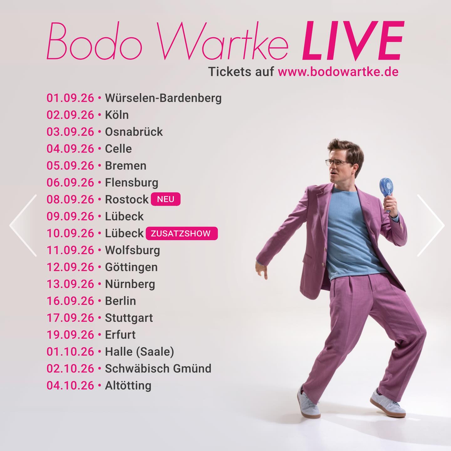 Bodo Wartke Tour Poster 2026–2027