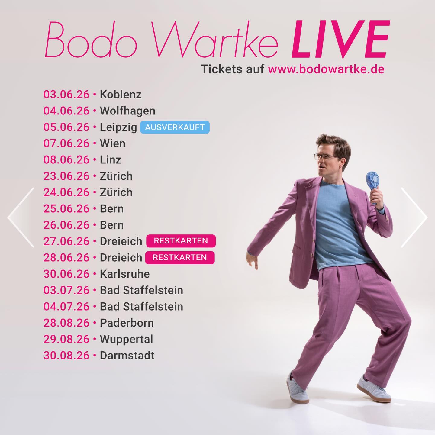 Bodo Wartke Tour Poster 2026–2027