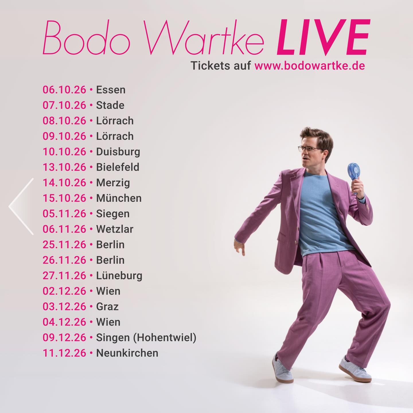 Bodo Wartke Tour Poster 2026–2027