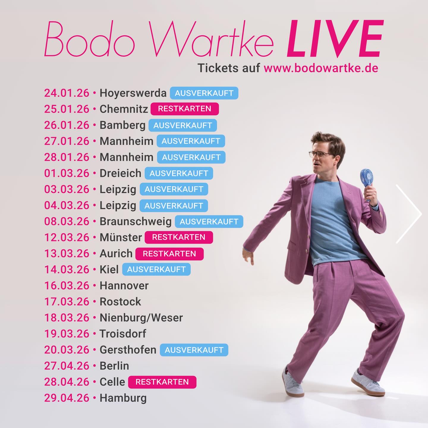 Bodo Wartke Tour Poster 2026–2027